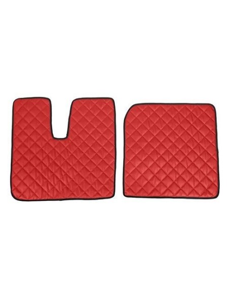 Coppia tappeti camion in similpelle imbottiti colore Rosso MAN TGX 2007 2