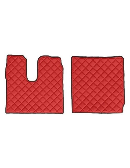Coppia tappeti camion in similpelle imbottiti colore Rosso MAN TGX dal 20