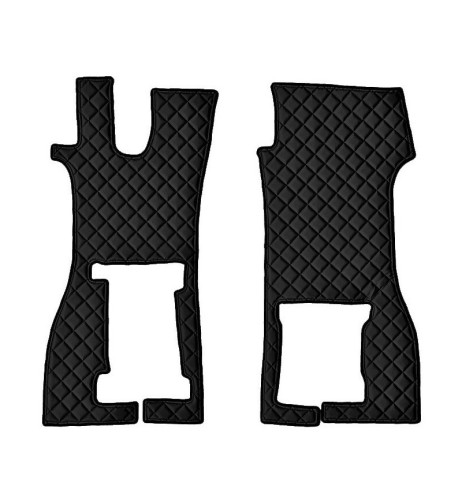 Coppia tappeti camion in similpelle imbottiti Nero Scania R serie 7 piegh