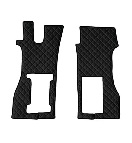 Coppia tappeti camion in similpelle imbottiti Nero Scania R serie 7 pneum