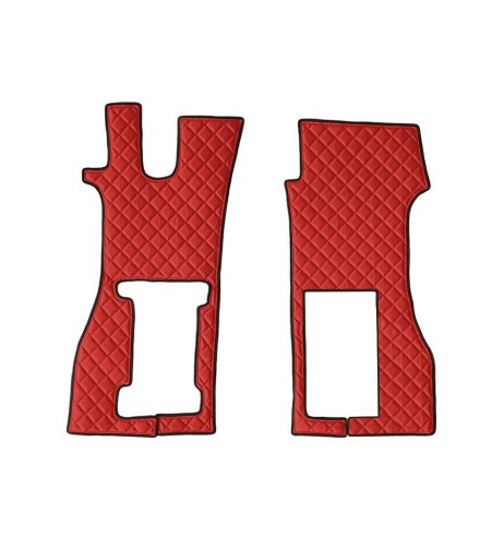 Coppia tappeti camion in similpelle imbottiti Rosso Scania R serie 7 pneu