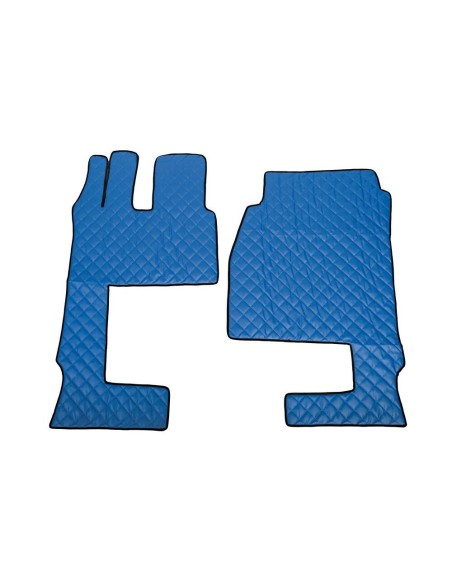 Coppia tappeti camion similpelle Blu Mercedes Actros MP4 MP5 cab Larga