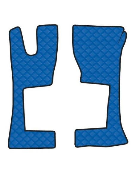 Coppia tappeti camion similpelle Blu Mercedes Actros MP4 MP5 cab Stretta