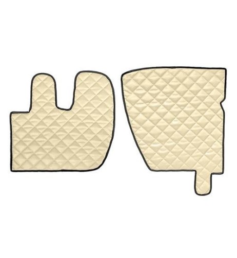 Coppia tappeti camion similpelle imbottiti Beige Renault Premium 2