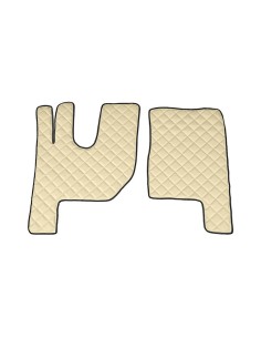Coppia tappeti camion similpelle imbottiti Beige Renault T con tunnel