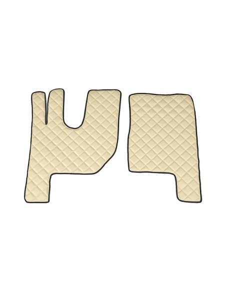 Coppia tappeti camion similpelle imbottiti Beige Renault T con tunnel