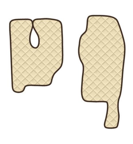 Coppia tappeti camion similpelle imbottiti Beige Mercedes Actros MP3 Tunnel