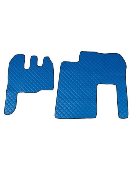 Coppia tappeti camion similpelle imbottiti Blu Renault Magnum