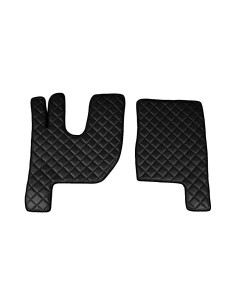 Coppia tappeti camion similpelle imbottiti Nero Renault T cabina night