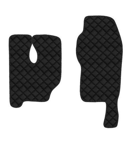 Coppia tappeti camion similpelle imbottiti Nero Mercedes Actros MP3 Tunnel 