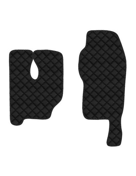 Coppia tappeti camion similpelle imbottiti Nero Mercedes Actros MP3 Tunnel 