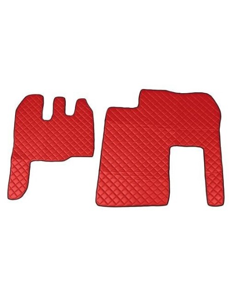 Coppia tappeti camion similpelle imbottiti Rosso Renault Magnum