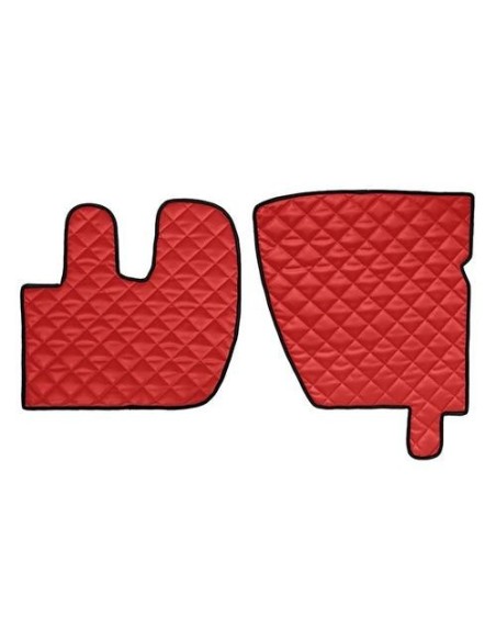 Coppia tappeti camion similpelle imbottiti Rosso Renault Premium 2