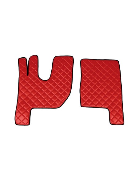 Coppia tappeti camion similpelle imbottiti Rosso Renault T cabina night