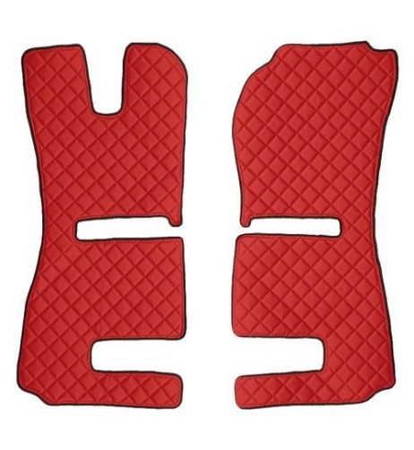 Coppia tappeti camion similpelle imbottiti Rosso Scania R Serie 6 recaro 