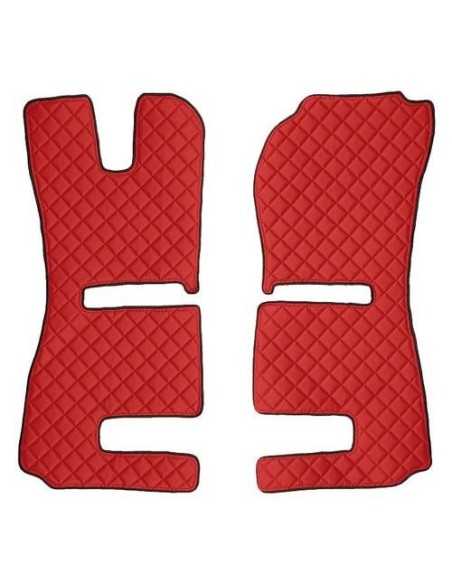 Coppia tappeti camion similpelle imbottiti Rosso Scania R Serie 6 recaro 
