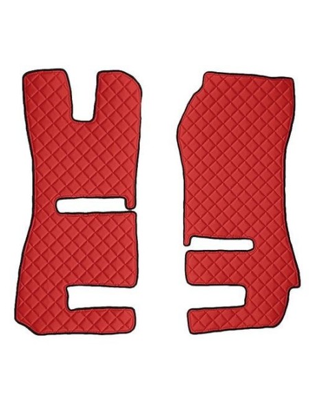 Coppia tappeti camion similpelle imbottiti Rosso Scania R Serie 6 recaro 