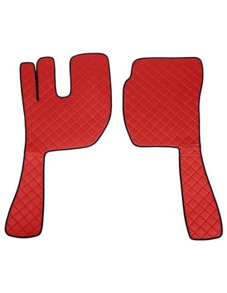 Coppia tappeti camion similpelle imbottiti Rosso Volvo FH Serie 2 3