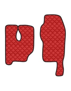 Coppia tappeti camion similpelle imbottiti Rosso Mercedes Actros MP3 Tunnel