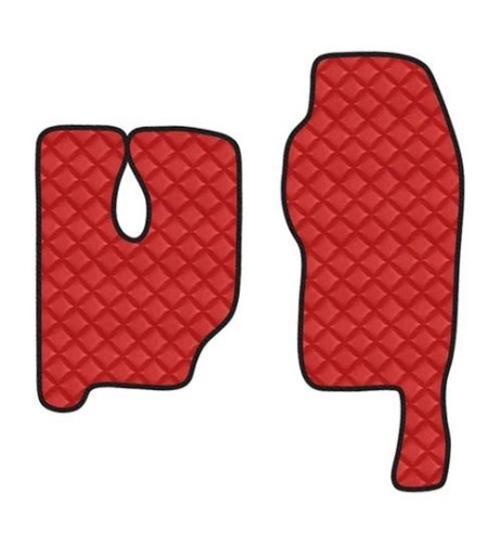 Coppia tappeti camion similpelle imbottiti Rosso Mercedes Actros MP3 Tunnel