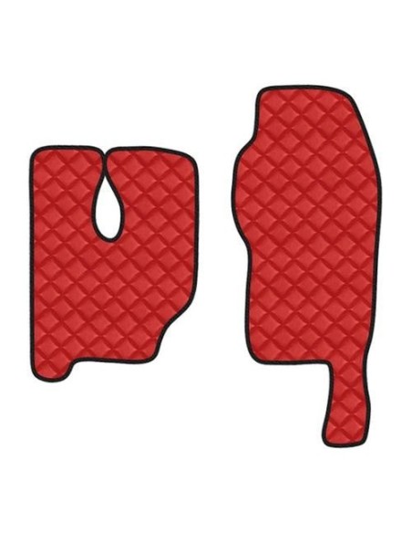 Coppia tappeti camion similpelle imbottiti Rosso Mercedes Actros MP3 Tunnel