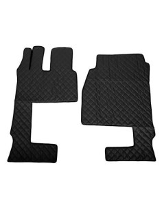 Coppia tappeti camion similpelle Nero Mercedes Actros MP4 MP5 cab Larga