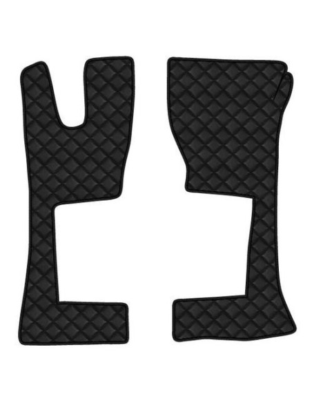 Coppia tappeti camion similpelle Nero Mercedes Actros MP4 MP5 cab Stretta
