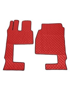 Coppia tappeti camion similpelle Rosso Mercedes Actros MP4 MP5 cab Larga