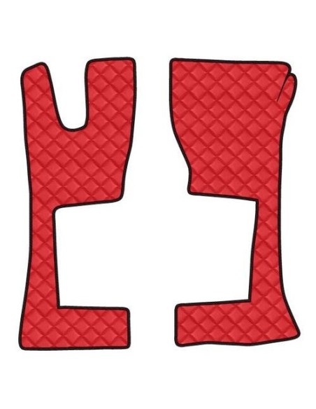 Coppia tappeti camion similpelle Rosso Mercedes Actros MP4 MP5 cab Strett