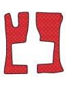 Coppia tappeti camion similpelle Rosso Mercedes Actros MP4 MP5 cab Strett