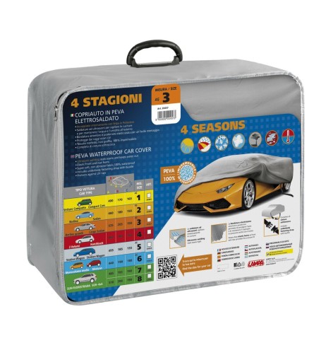 Copriauto 4 stagioni in Peva elettrosaldato AG 3 535x205x150cm