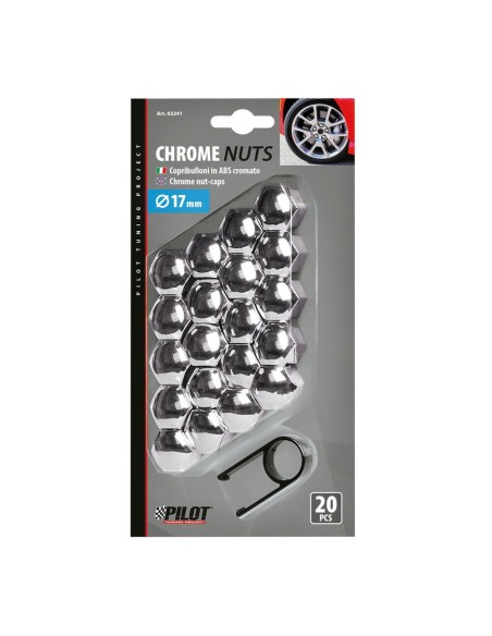 Copribulloni in ABS cromato diametro 17mm