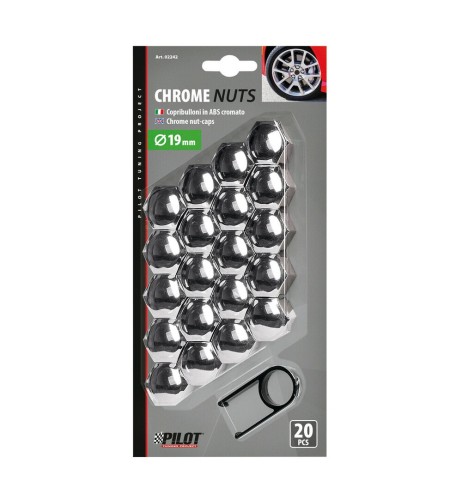 Copribulloni in ABS cromato diametro 19mm