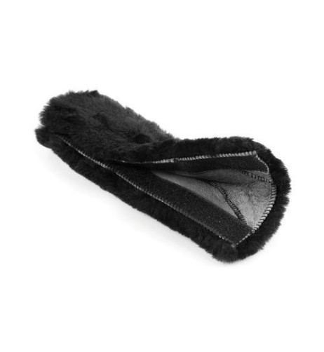 Copricintura di sicurezza in vera pelliccia di montone Nero