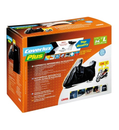 Coprimoto Coverlux Plus per parabrezza e bauletto taglia L 229x138x99cm