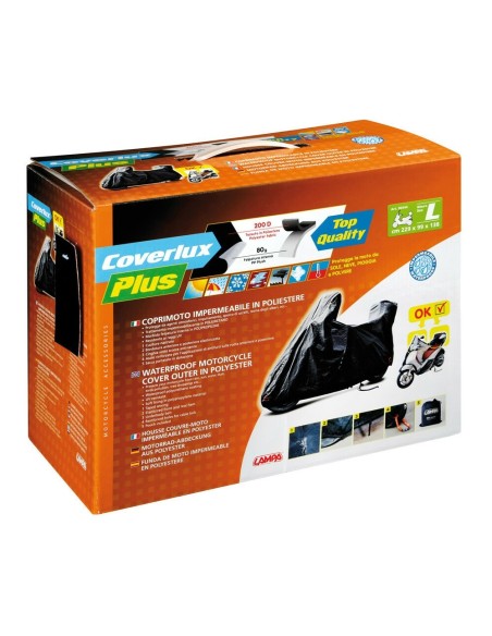 Coprimoto Coverlux Plus per parabrezza e bauletto taglia L 229x138x99cm