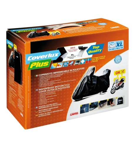Coprimoto Coverlux Plus per parabrezza e bauletto taglia XL 246x148x104cm