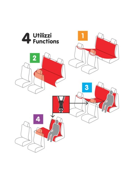 Coprisedile posteriore full protezione trasporto auto 145x150cm