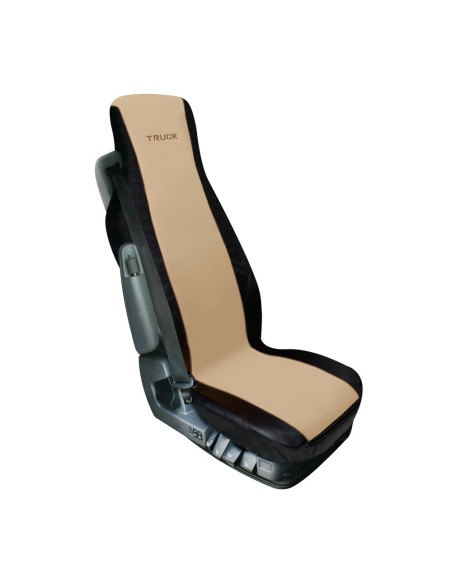Coprisedile singolo camion poliestere e similpelle beige nero ELISA
