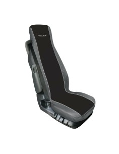 Coprisedile singolo camion poliestere e similpelle nero grigio ELISA