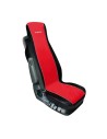 Coprisedile singolo camion poliestere e similpelle rosso nero ELISA