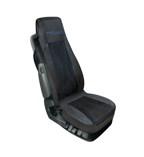 Coprisedile singolo fodera in similpelle nero blu per camion