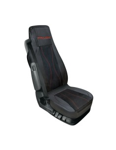 Coprisedile singolo fodera in similpelle nero rosso per camion