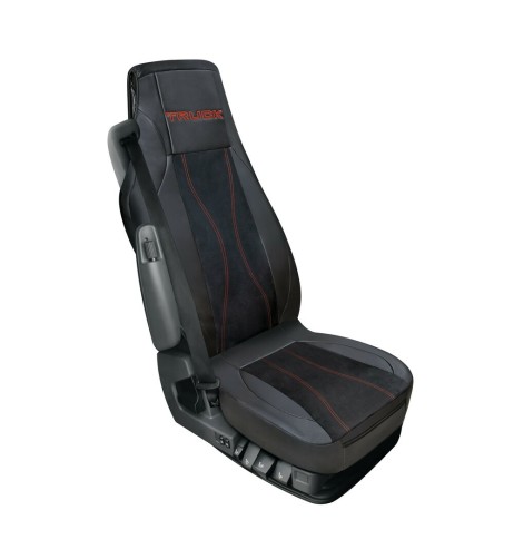 Coprisedile singolo fodera in similpelle nero rosso per camion