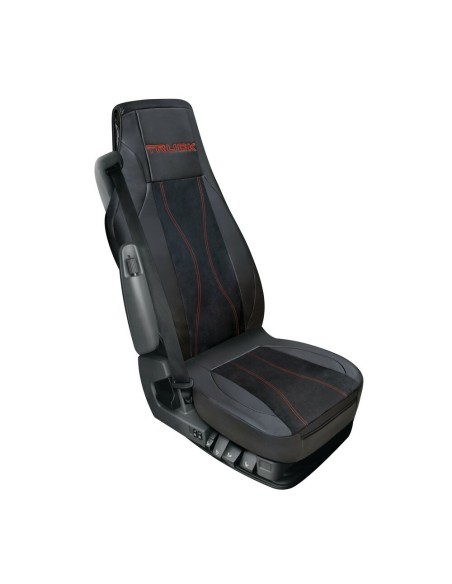 Coprisedile singolo fodera in similpelle nero rosso per camion