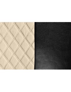 Coprisedile singolo in similpelle e suede trapuntato nero beige per camion 2