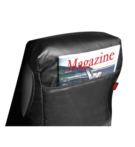 Coprisedile singolo in similpelle e suede trapuntato nero rosso per camion