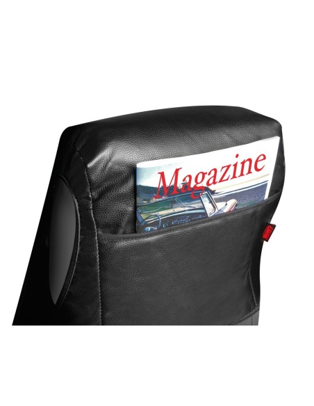 Coprisedile singolo in similpelle e suede trapuntato nero rosso per camion