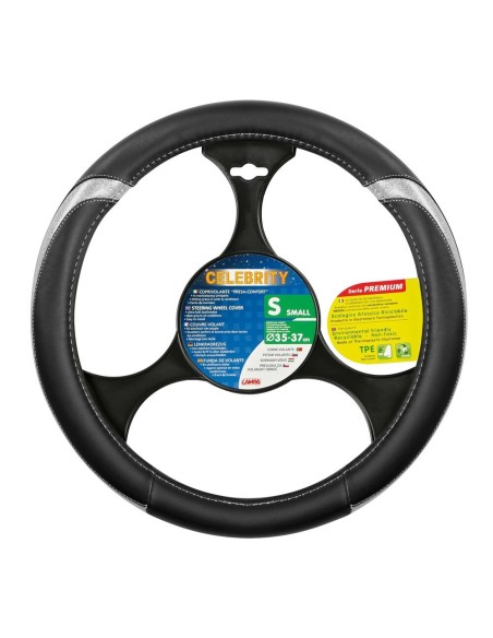 Coprivolante auto similpelle con inserti metallizzati Argento 35 37cm