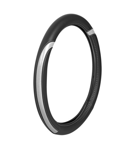 Coprivolante auto similpelle con inserti metallizzati Argento 35 37cm